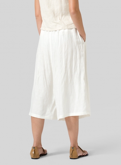 Linen Wide Leg Crop Capri
