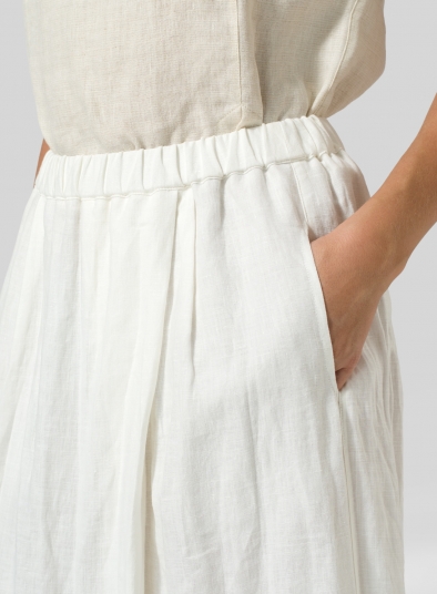 Linen Wide Leg Crop Capri