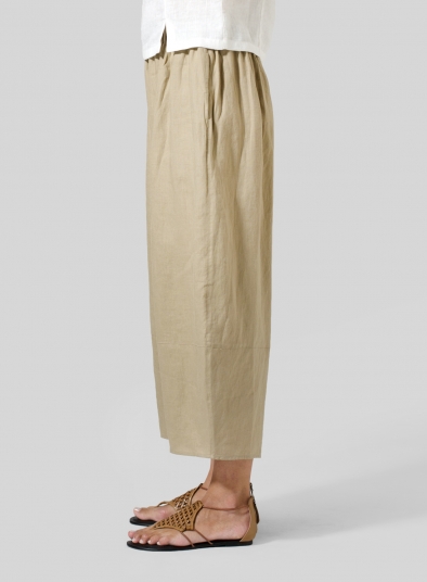 Linen Lantern Ankle Pants