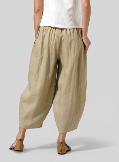 Linen Lantern Ankle Pants