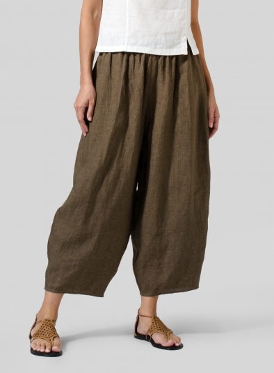 Linen Lantern Ankle Pants