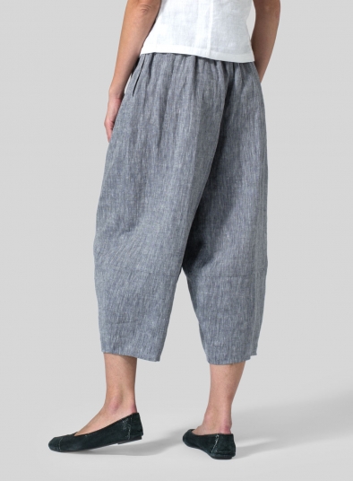 Linen Lantern Ankle Pants