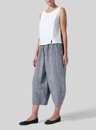 Linen Lantern Ankle Pants