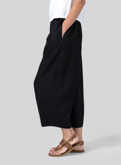 Linen Lantern Ankle Pants