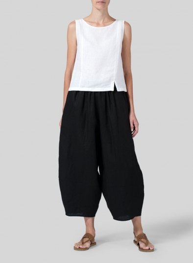 Linen Lantern Ankle Pants