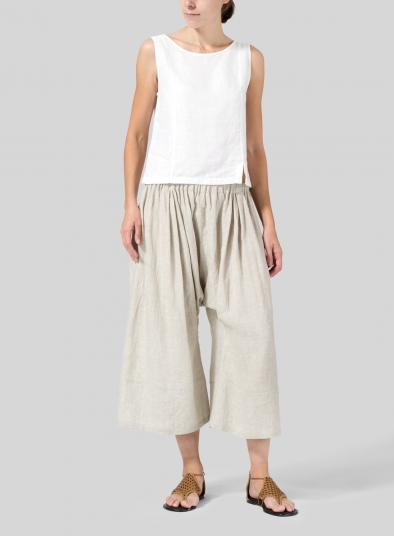 Linen Full Elastic Loose Pants