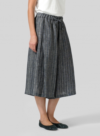 Linen A-Line Wide Leg Pants