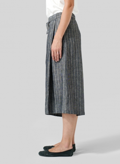 Linen A-Line Wide Leg Pants