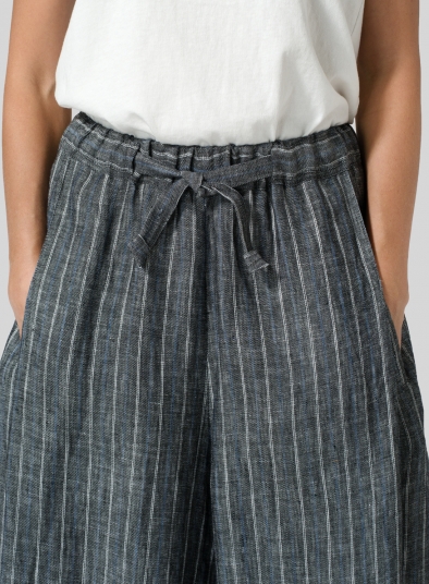 Linen A-Line Wide Leg Pants