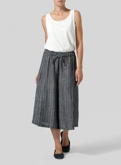 Linen A-Line Wide Leg Pants