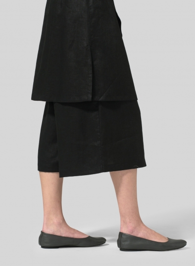 Linen Two-Layer Drawstring Culottes