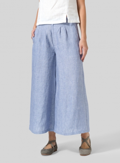 Linen Relaxed Wide Leg Pants