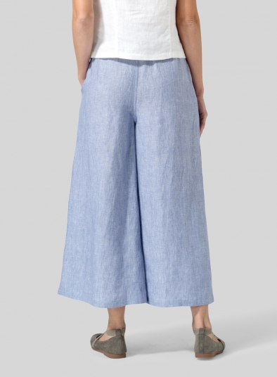 Linen Relaxed Wide Leg Pants