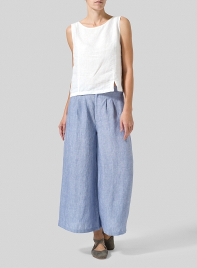 Linen Relaxed Wide Leg Pants