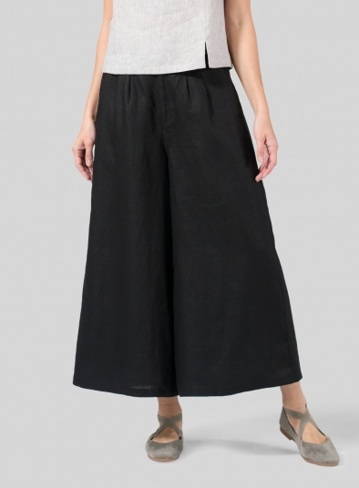 Linen Relaxed Wide Leg Pants