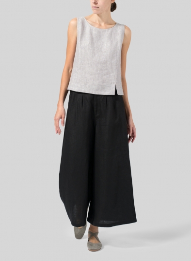 Linen Relaxed Wide Leg Pants