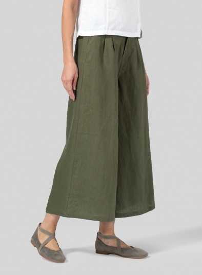 Linen Relaxed Wide Leg Pants