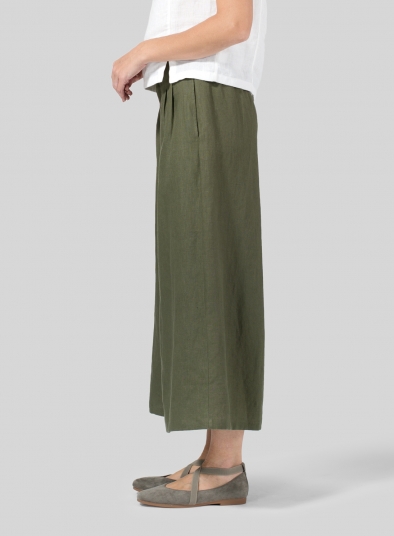 Linen Relaxed Wide Leg Pants