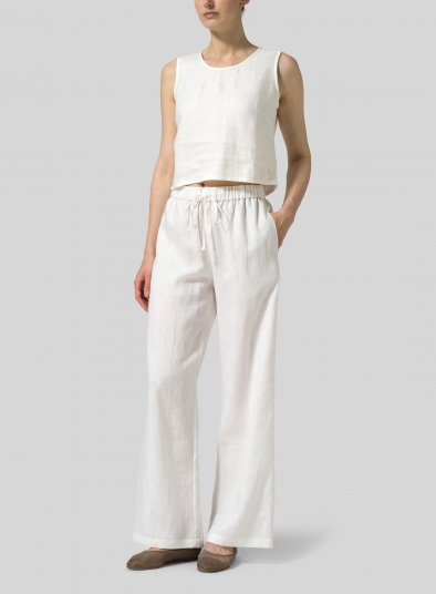 Linen Drawstring Extra Long Pants