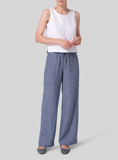 Linen Drawstring Extra Long Pants