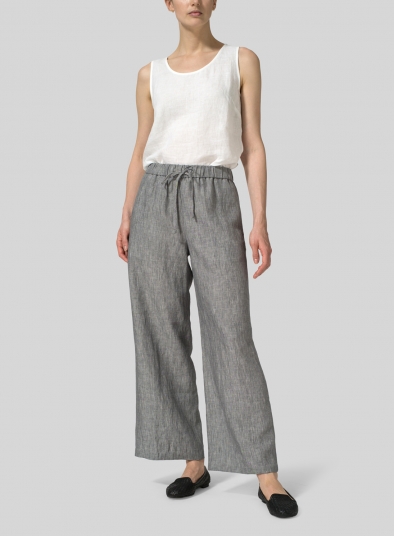 Linen Drawstring Long Pants