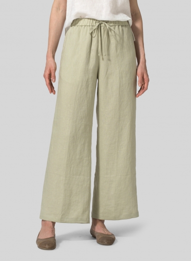 Linen Drawstring Long Pants
