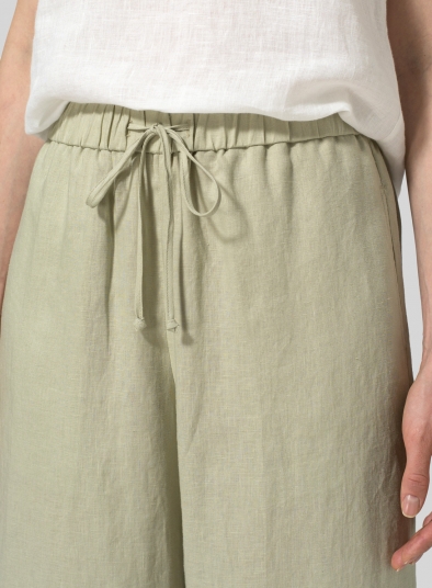 Linen Drawstring Long Pants