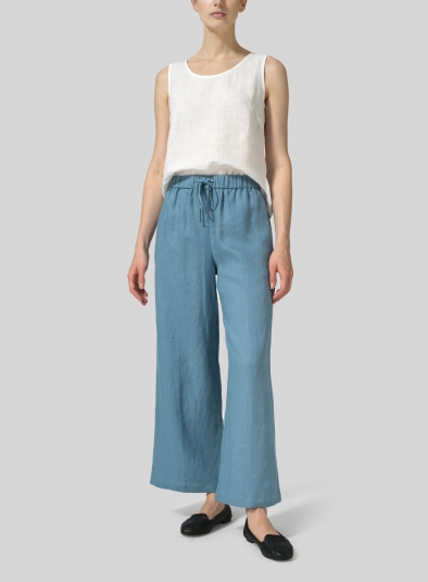 Linen Drawstring Long Pants