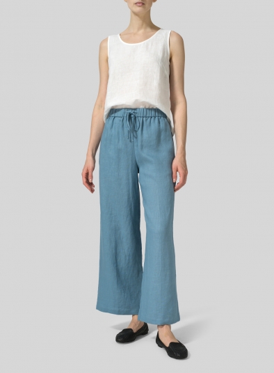 Linen Drawstring Long Pants