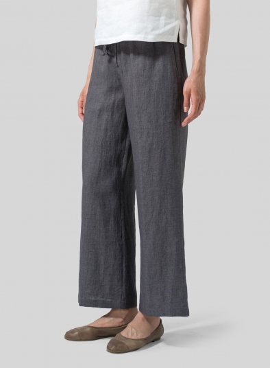 Linen Drawstring Long Pants