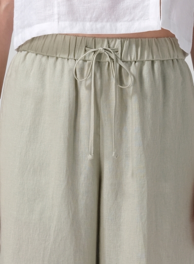 Linen Drawstring Long Pants