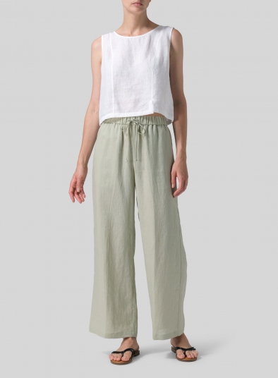 Linen Drawstring Long Pants