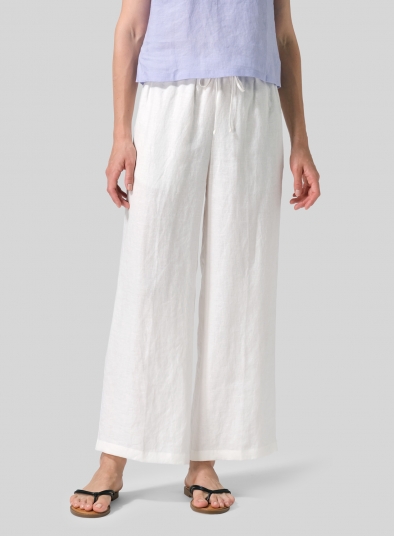 Linen Drawstring Long Pants