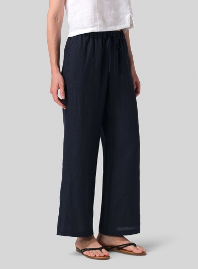 Linen Drawstring Long Pants