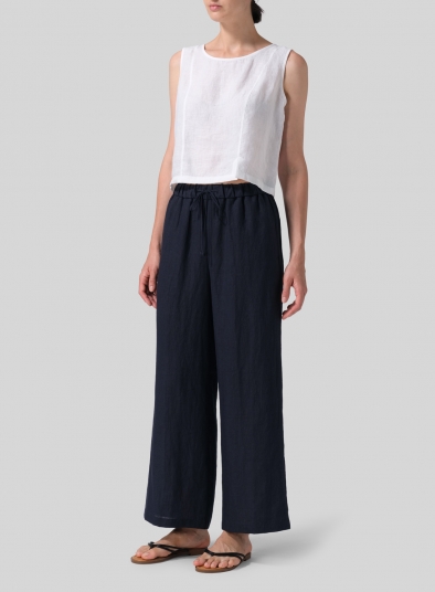 Linen Drawstring Long Pants