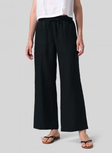 Linen Drawstring Long Pants