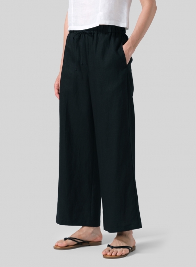 Linen Drawstring Long Pants