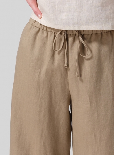 Linen Drawstring Long Pants