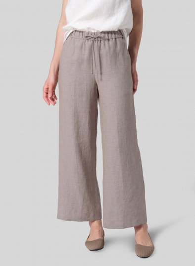 Linen Drawstring Long Pants