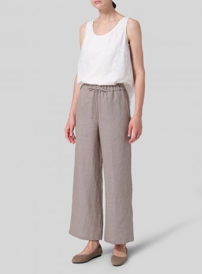 Linen Drawstring Long Pants