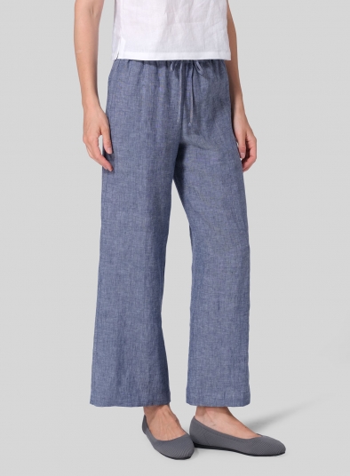 Linen Drawstring Long Pants