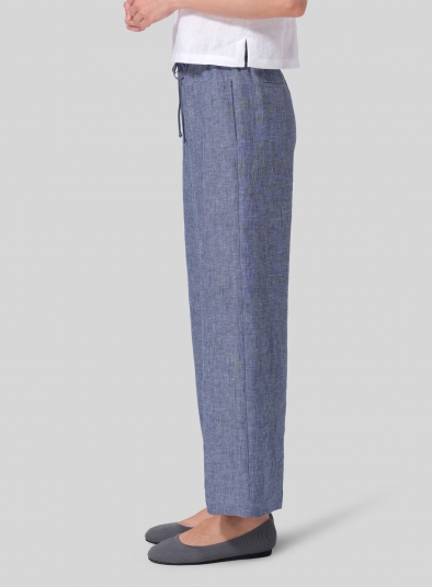 Linen Drawstring Long Pants