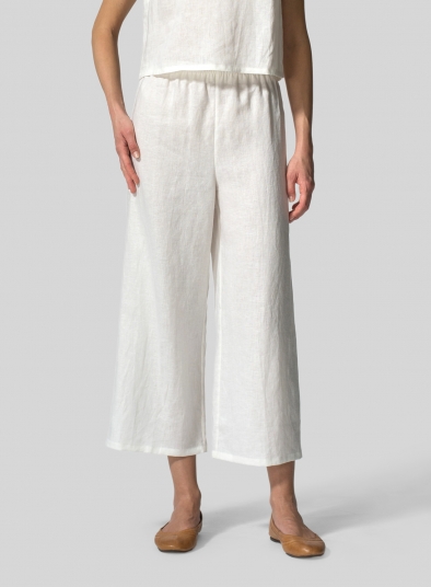 Linen Straight Cropped Pants