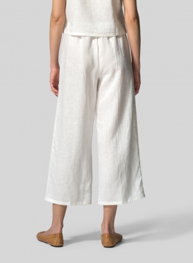 Linen Straight Cropped Pants