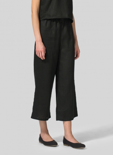 Linen Straight Cropped Pants