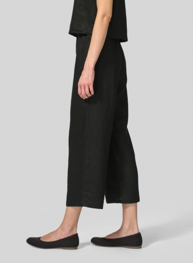 Linen Straight Cropped Pants