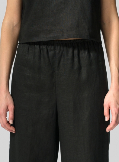 Linen Straight Cropped Pants