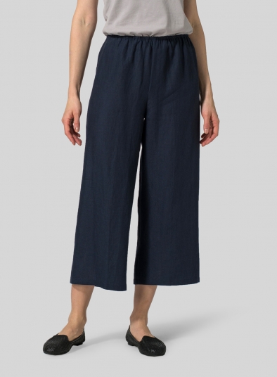 Linen Straight Cropped Pants