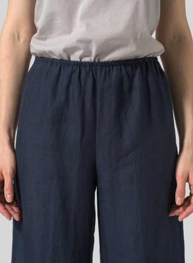 Linen Straight Cropped Pants