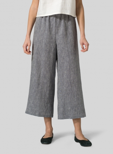 Linen Straight Cropped Pants